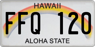 HI license plate FFQ120