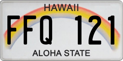 HI license plate FFQ121