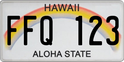 HI license plate FFQ123