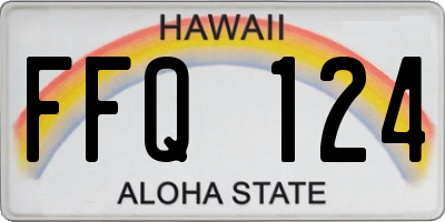 HI license plate FFQ124
