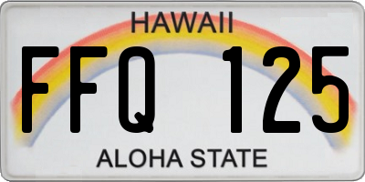 HI license plate FFQ125