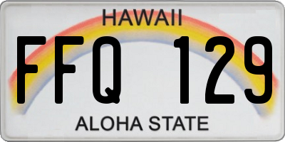 HI license plate FFQ129