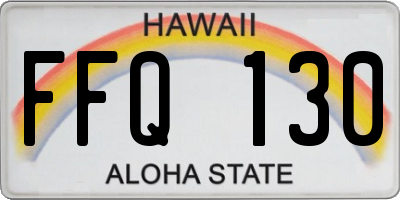 HI license plate FFQ130