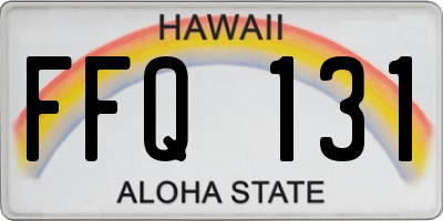 HI license plate FFQ131