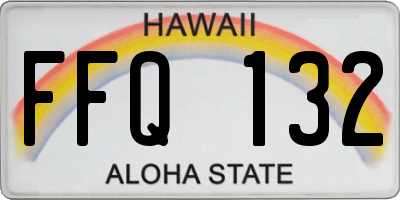 HI license plate FFQ132
