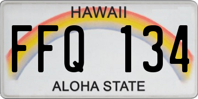 HI license plate FFQ134