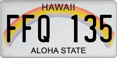 HI license plate FFQ135