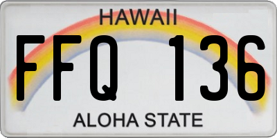 HI license plate FFQ136