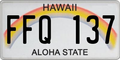 HI license plate FFQ137