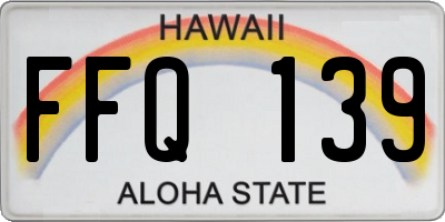 HI license plate FFQ139