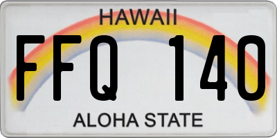 HI license plate FFQ140