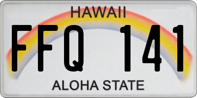 HI license plate FFQ141