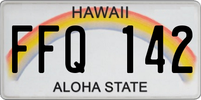 HI license plate FFQ142