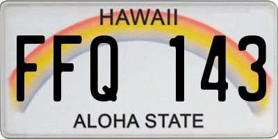 HI license plate FFQ143