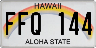 HI license plate FFQ144