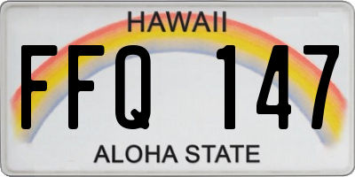 HI license plate FFQ147