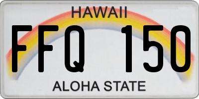 HI license plate FFQ150