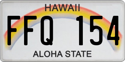HI license plate FFQ154