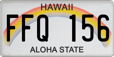 HI license plate FFQ156