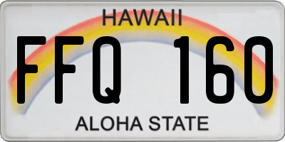 HI license plate FFQ160