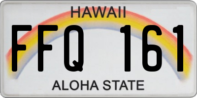 HI license plate FFQ161