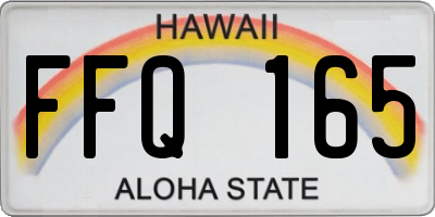 HI license plate FFQ165
