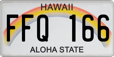 HI license plate FFQ166