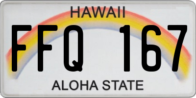 HI license plate FFQ167