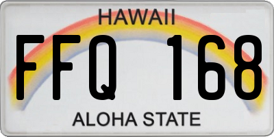 HI license plate FFQ168