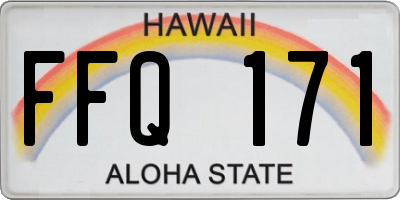 HI license plate FFQ171