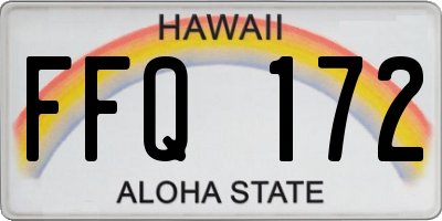 HI license plate FFQ172