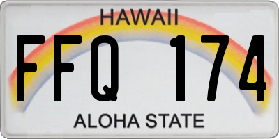 HI license plate FFQ174