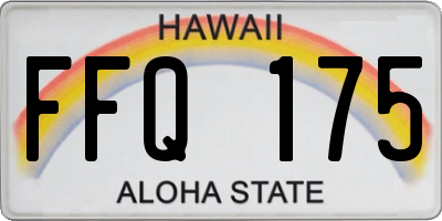 HI license plate FFQ175