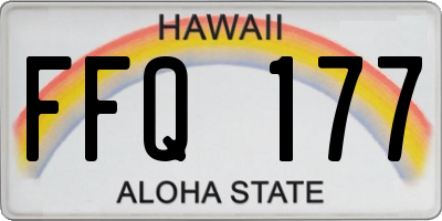 HI license plate FFQ177