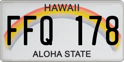 HI license plate FFQ178