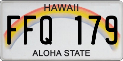 HI license plate FFQ179