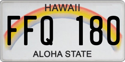 HI license plate FFQ180