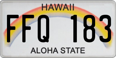 HI license plate FFQ183