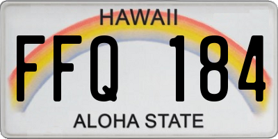 HI license plate FFQ184