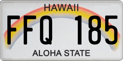 HI license plate FFQ185
