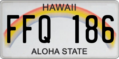 HI license plate FFQ186