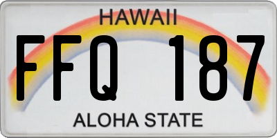 HI license plate FFQ187