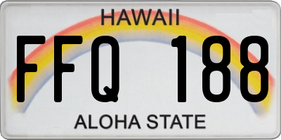 HI license plate FFQ188