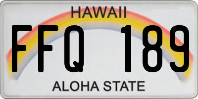 HI license plate FFQ189