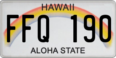 HI license plate FFQ190