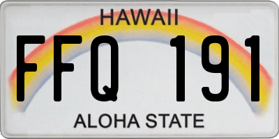 HI license plate FFQ191
