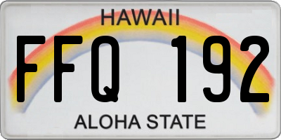 HI license plate FFQ192