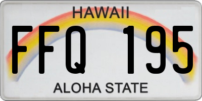 HI license plate FFQ195