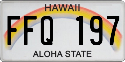 HI license plate FFQ197