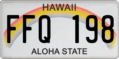HI license plate FFQ198